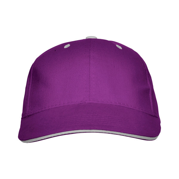 Panel - Gorra 6 paneles con sándwich a contraste 100% algodón - Purpura