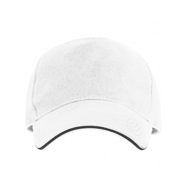 Eris - Gorra de 5 paneles 100% algodón, con sándwich a contraste - Blanco