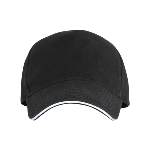 Eris - Gorra de 5 paneles 100% algodón, con sándwich a contraste - Negro