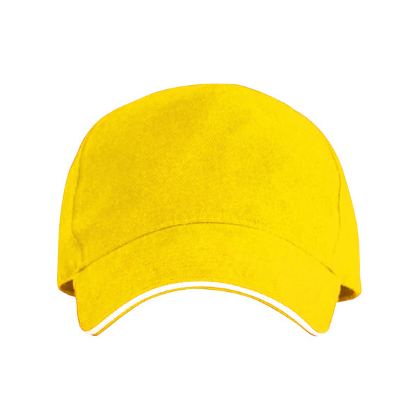 Eris - Gorra de 5 paneles 100% algodón, con sándwich a contraste - Amarillo
