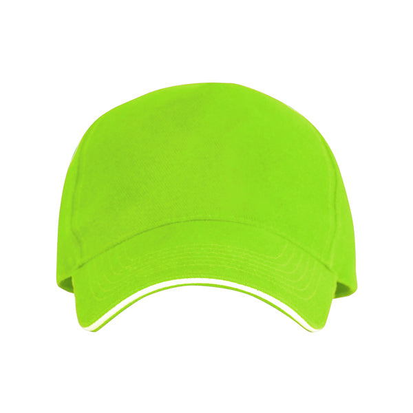 Eris - Gorra de 5 paneles 100% algodón, con sándwich a contraste - Verde Oasis