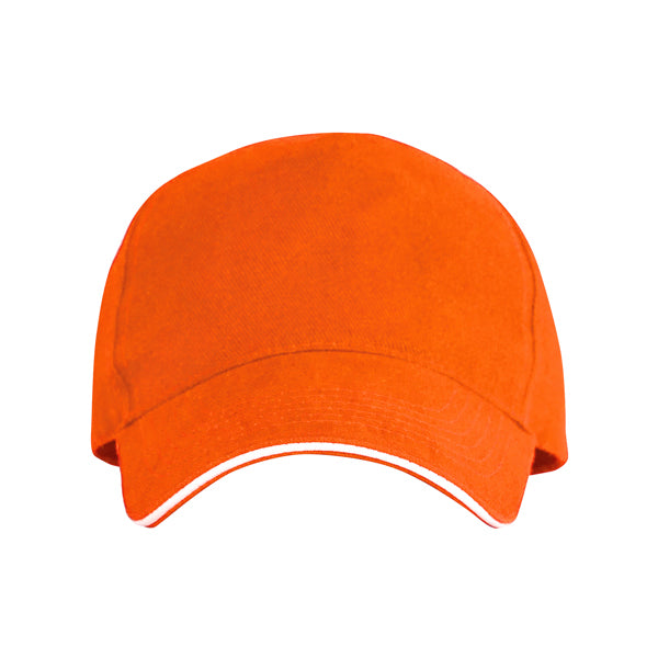 Eris - Gorra de 5 paneles 100% algodón, con sándwich a contraste - Naranja