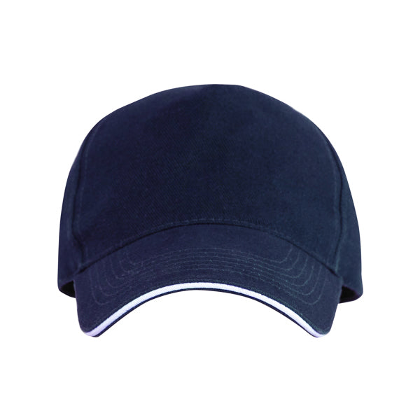 Eris - Gorra de 5 paneles 100% algodón, con sándwich a contraste - Marino