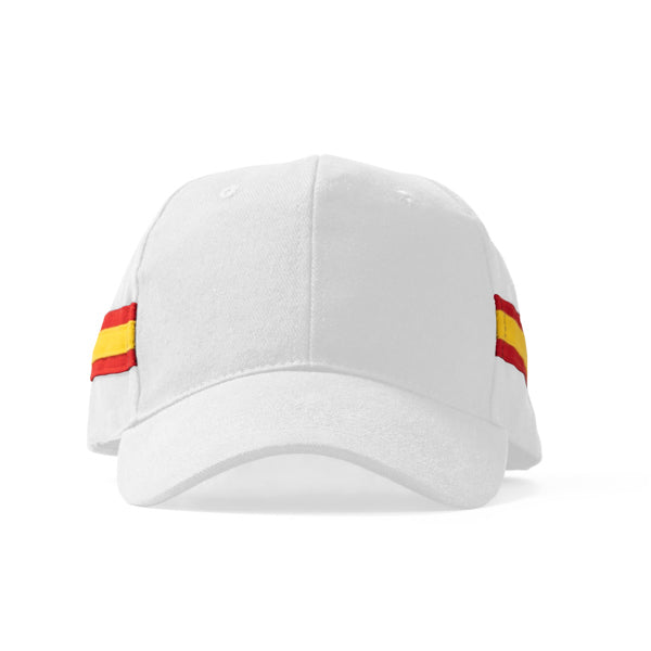 Iberis - Gorra de 6 paneles 100% algodón peinado con diseño de bandera nacional - Blanco