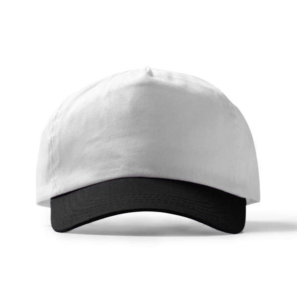 Freya - Gorra de 5 paneles 100% algodón - Blanco/Negro