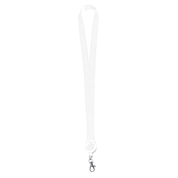 Sumba - Lanyard con accesorio retráctil extensible - Blanco