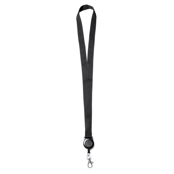 Sumba - Lanyard con accesorio retráctil extensible - Negro