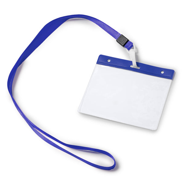 Pomel - Lanyard con mosquetón e identificador de PVC a juego - Royal