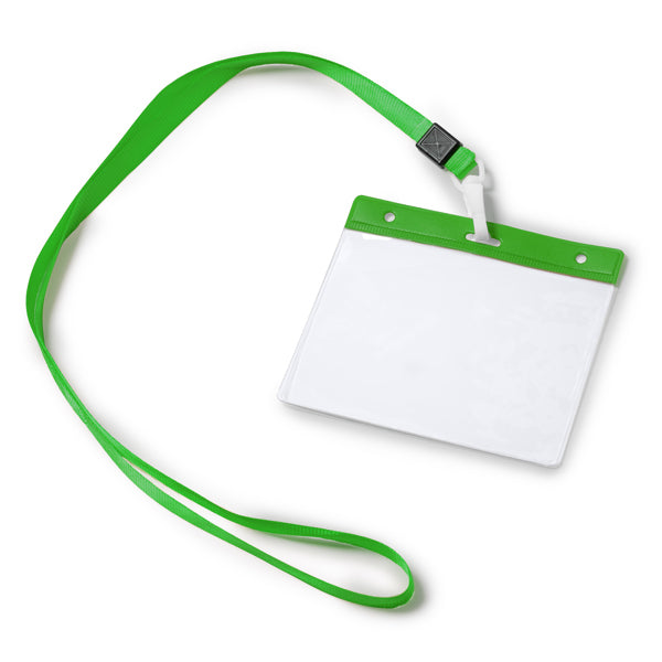 Pomel - Lanyard con mosquetón e identificador de PVC a juego - Verde Helecho