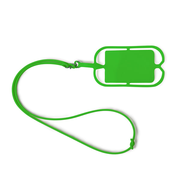 Dalvik - Lanyard de silicona con soporte para móvil y tarjetas - Verde Helecho