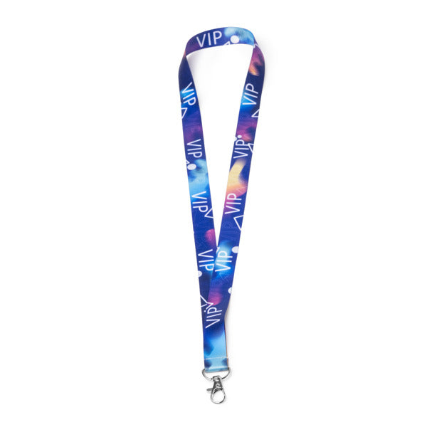 Elvis - Lanyard de poliéster con mosquetón especial para sublimación - Blanco