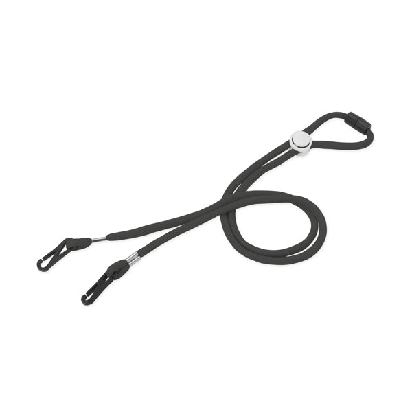 Holde - Lanyard portamascarillas de cordón y accesorio para ajuste craneal - Negro