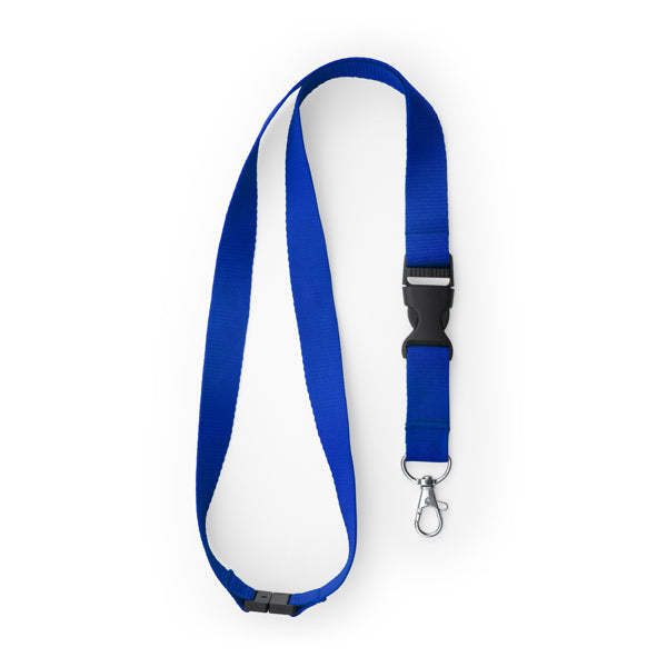 Guest - Lanyard de poliéster con mosquetón, hebilla y cierre de seguridad - Royal