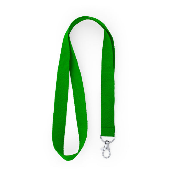 Ecohost - Lanyard de RPET con mosquetón y hangtag con indicativo de composición - Verde Helecho