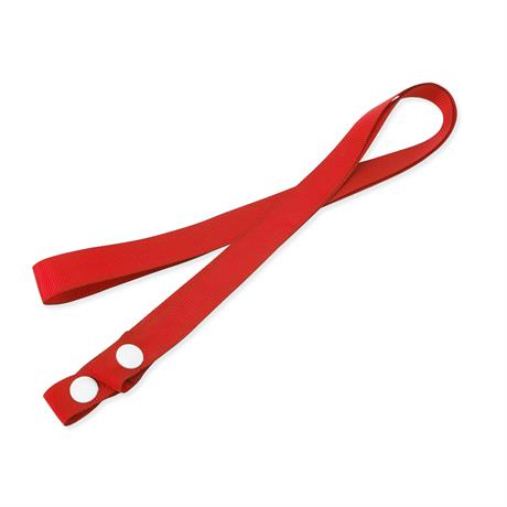 Lasse - Lanyard portamascarillas realizado en suave poliéster y cómodos corchetes - Rojo