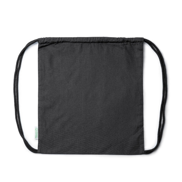 Brest - Mochila de cordones realizada 100% de algodón orgánico de 140 g/m² - Negro