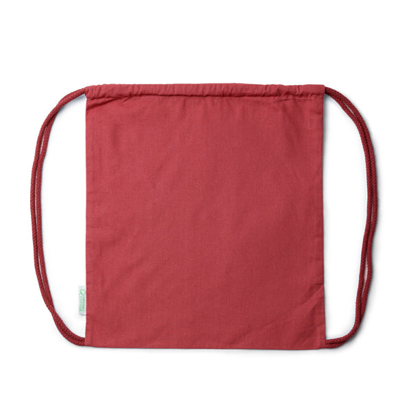 Brest - Mochila de cordones realizada 100% de algodón orgánico de 140 g/m² - Rojo Crisantemo