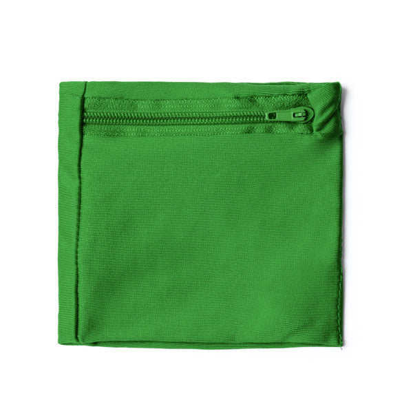 Speed - Muñequera elástica con bolsillo con cierre de cremallera a juego - Verde Helecho