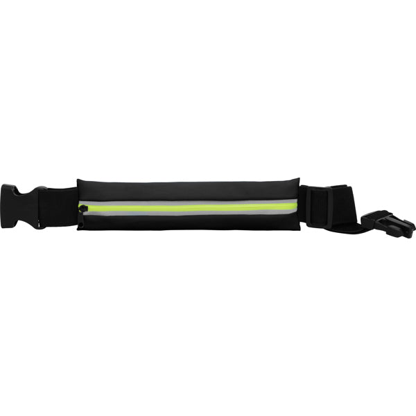 Marathon - Cinturón deportivo multiusos de tejido elástico impermeable - Negro/ Amarillo Fluor
