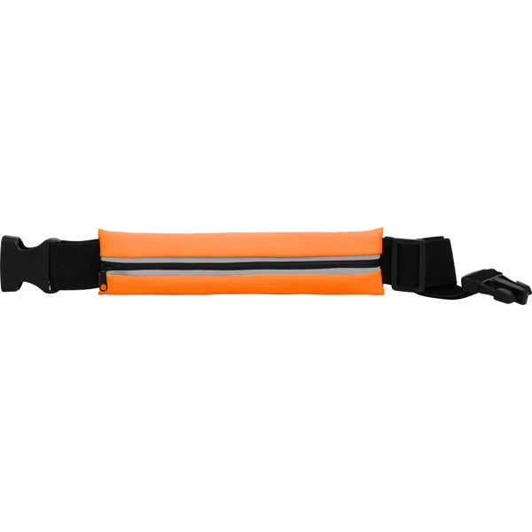 Marathon - Cinturón deportivo multiusos de tejido elástico impermeable - Naranja Fluor/Negro