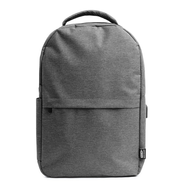 Gregor - Mochila de poliéster reciclado RPET 600D con diseño vigoré - Gris Vigore