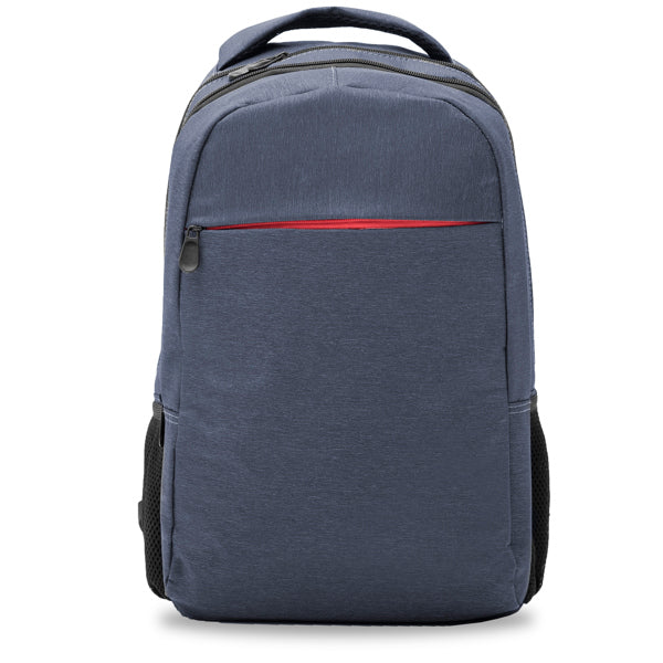 Chucao - Mochila para portátil de poliéster en diseño jaspeado - Denim Vigore