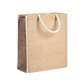 Koper - Bolsa de yute natural laminado con ribetes y asas reforzadas de algodón - Crudo