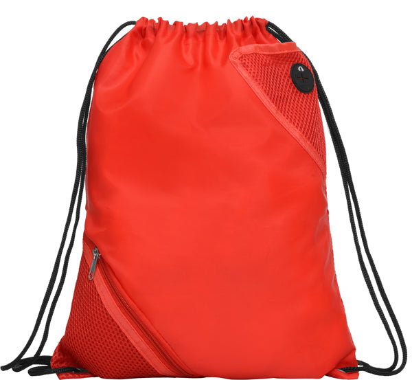 Cuanca - Mochila multiusos con cordones de ajuste y ojales metálicos - Rojo
