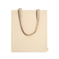 Berna - Bolsa 100% algodón orgánico de 120 g/m² con asas largas reforzadas de 70 cm - Crudo
