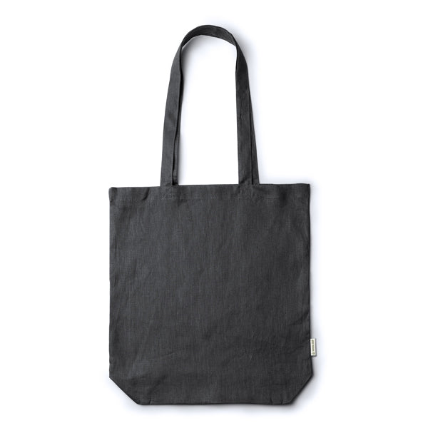 Mafil - Bolsa realizada en tela de cáñamo con fuelle - Negro