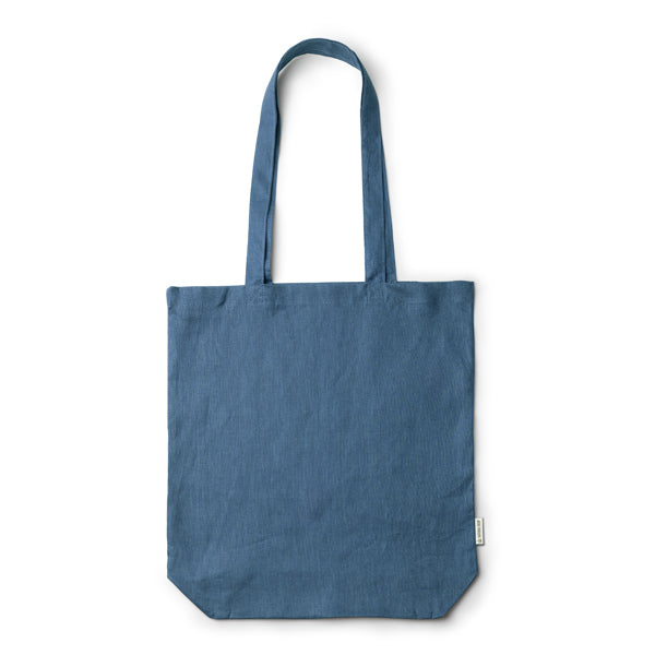 Mafil - Bolsa realizada en tela de cáñamo con fuelle - Azul Riviera