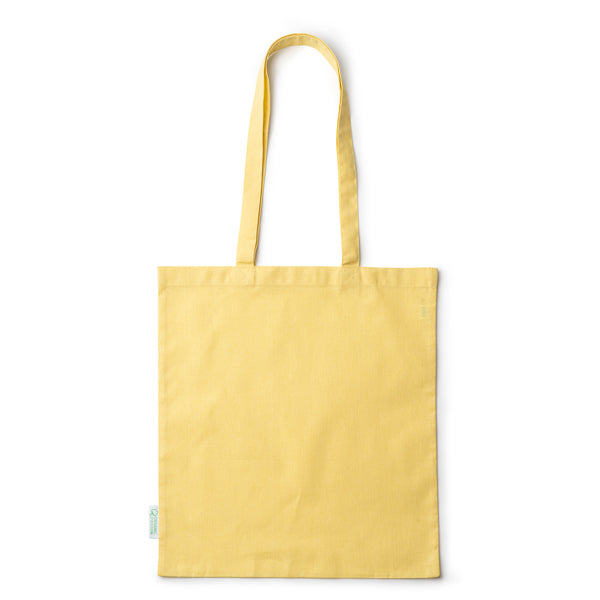 Bondy - Bolsa 100% algodón orgánico de 140 g/m² con asas reforzadas largas de 70 cm - Amarillo Maíz