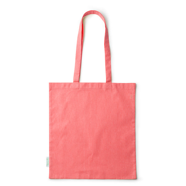Bondy - Bolsa 100% algodón orgánico de 140 g/m² con asas reforzadas largas de 70 cm - Rojo Crisantemo