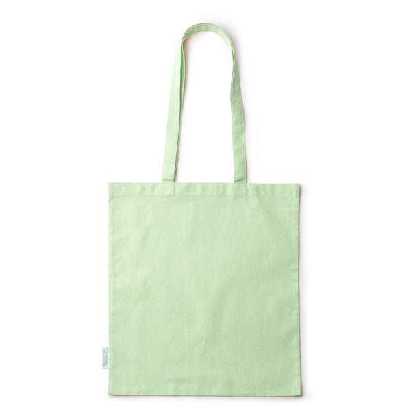 Bondy - Bolsa 100% algodón orgánico de 140 g/m² con asas reforzadas largas de 70 cm - Verde Mist