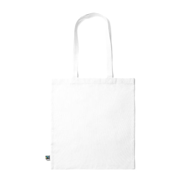 Kimex - Bolsa 100% algodón Fairtrade de 180 g/m² a color - Blanco