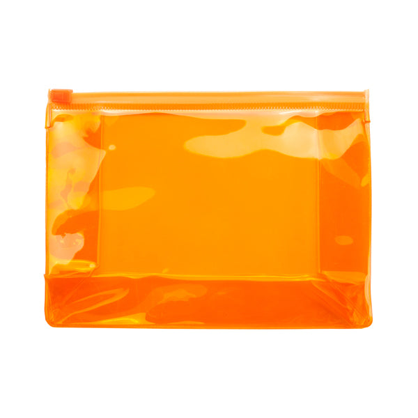Caribu - Neceser de PVC transparente con cierre hermético - Naranja