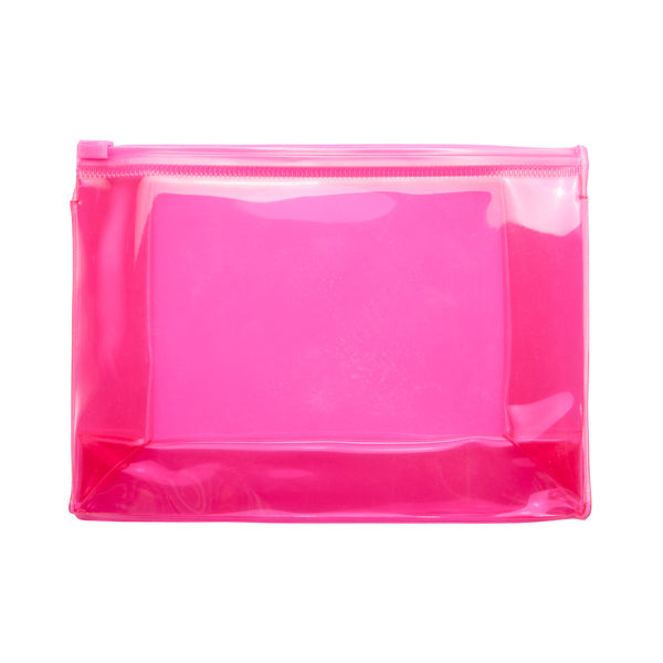 Caribu - Neceser de PVC transparente con cierre hermético - Fucsia