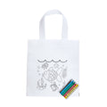 Azor - Bolsa infantil de non-woven con diseño para colorear - Blanco