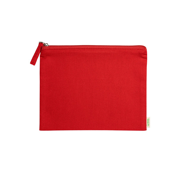 Delphis - Neceser 100% algodón orgánico de 180 g/m² con tirador a juego - Rojo