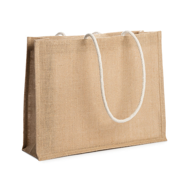 Sterna - Bolsa de playa rectangular de yute con asas de algodón de 70 cm - Crudo