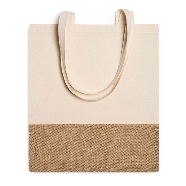 Wave - Bolsa de la compra de algodón de 120 g/m² y yute - Crudo