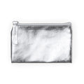 Mauve - Monedero de PU en acabado brillante con cremallera y tirador a juego - Plata