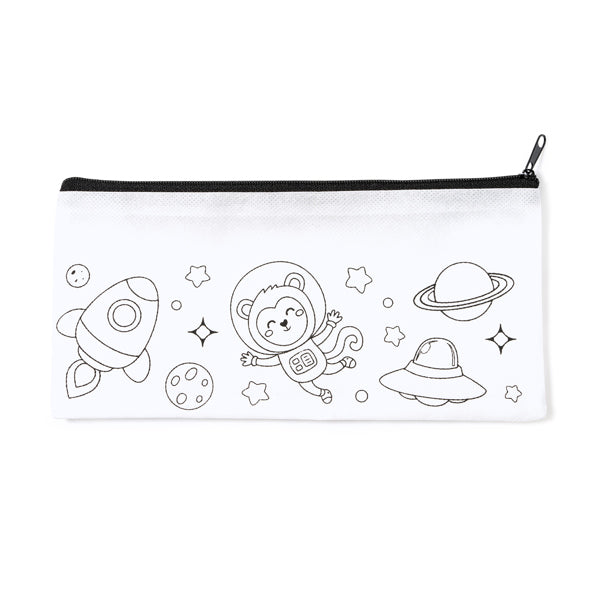 Solaz - Estuche infantil de non-woven con diseño para colorear - Blanco
