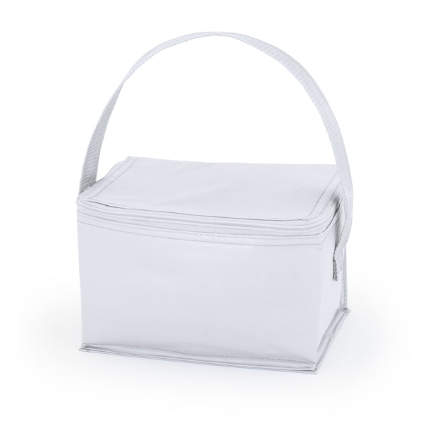 Tibu - Nevera con interior isotérmico de aluminio para 6 latas - Blanco