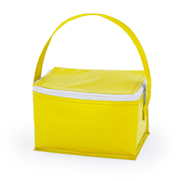 Tibu - Nevera con interior isotérmico de aluminio para 6 latas - Amarillo