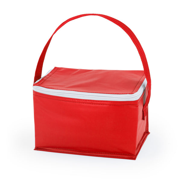 Tibu - Nevera con interior isotérmico de aluminio para 6 latas - Rojo