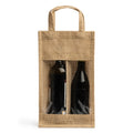 Grace - Bolsa de yute laminado con ventana y doble compartimento - Crudo