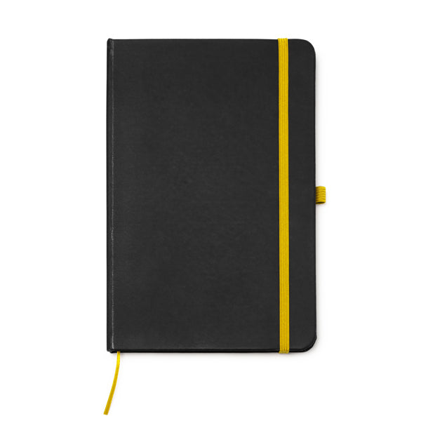 Piana - Bloc de notas A5 con tapa rígida de PU negro - Amarillo