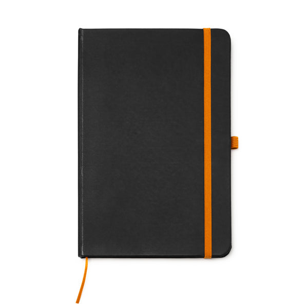 Piana - Bloc de notas A5 con tapa rígida de PU negro - Naranja