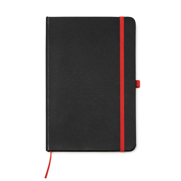 Piana - Bloc de notas A5 con tapa rígida de PU negro - Rojo
